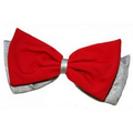 Pom Bow  Hair Bow - Red/Perla Silver